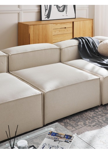 Most Mollis Orta Modül Berjer Silinebilir 01 Kırık Beyaz Keten Ku