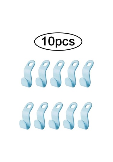 Mavi 50 Adet Elbise Askısı Genişletici Klipler Uzay Tasarrufu Konektörü Kanca Basamaklı Askılar Kanca Ev Dolap Depolama Raf Organizasyonu 10 Mavi