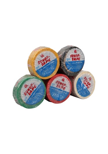 5 Adet Elektrik Bandı, Pvc İzole Bant, 0.13x18mm, 10 Metre Renkli , 600 V, 80 Derece,