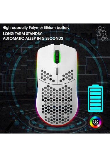 Jms T66 RGB 2.4G Şarjlı Kablosuz Oyun Mouse