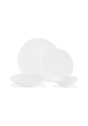 Madame Coco Collin 6 Kişilik 24 Parça Yemek Takımı - Beyaz Beyaz