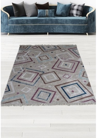 Dekoratif Milena Model Kaydırmaz Dot Taban Halı Çok Renkli