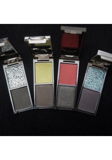 Dumanlı Glitter Mavi Göz Farı Paleti 2 Renkli Kırmızı Siyah Yeşil Mat Göz Farı 01 01 Garden Rose