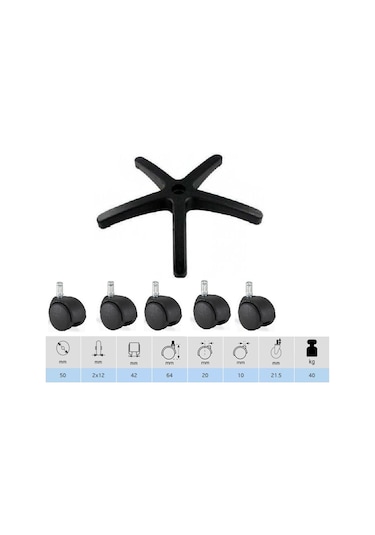 Depolife Yıldız Ayak Bilgisayar Koltuğu Ayağı Tekerlekli