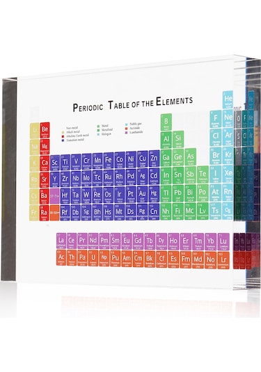 Hombey Kimya Öğeleri Periyodik Tablosu, Akrilik Materyal, Renkli Harfler, Öğrenme Aracı, Masaüstü Dekorasyon, 150x114x20mm Diğer