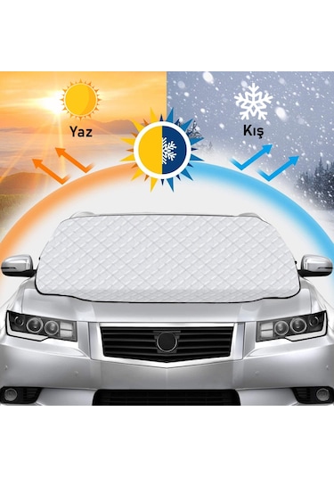 Haegs Araba Ön Cam Koruma Örtüsü, Araç Güneşlik,Ön Cam Koruması Araba Brandası - 155-125 Cm -gri