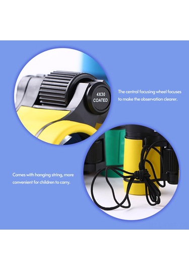 Hangfox Çocuk İçin 4x Büyüme 30mm Lensli İkili Gözlük, Kaymazsız Kollü, Siyah Ve Çeşitli Renk Seçenekleri Siyah