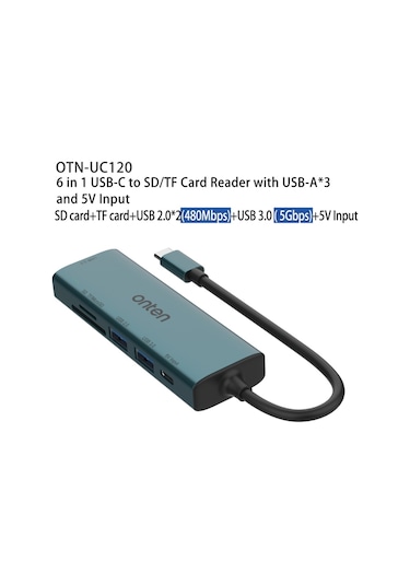 Onten Uc120 Usb-c'den Sd / Tf Kart Okuyucuya Usb Hub Diğer