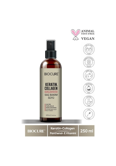 Biocure Keratin Collagen Durulanmayan Saç Bakım Sütü 250 ML