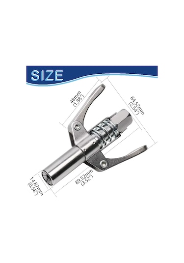 Çift Mandallı Hortumlu Gres Pompa Ucu Gres Tabanca Ucu Memesi Yağ Tabanca Ucu