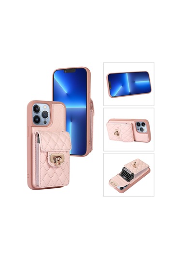 İphone 13 Pro Max İçin Kart Tutucu Deri Telefon Kılıfı Çok Renkli