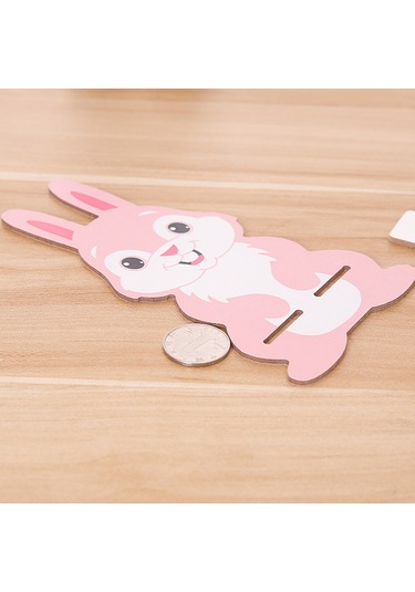 Tenfowee Sevimli Tavşan Desenli Ahşap Telefon Ve Tablet Standı - Yeşil Renk