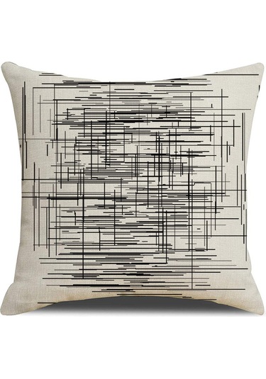 Yeni Sade Tarzda Baskılı Yastık Kılıfı No.82 Ekru