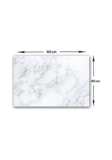 Decorita Klasik Mermer Desenli Cam Ocak Arkası Koruyucu  40x60cm