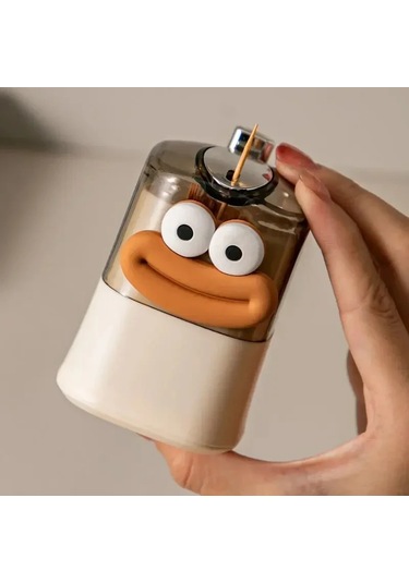 Yaratıcı Kürdan Saklama Kutusu Otomatik Pop-up Kürdan Kutusu Ev Açık Sarı