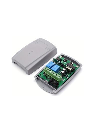 Motion003 1 Gri Alıcı Ve 2 Uzaktan Kumanda Garaj Kapısı Alıcı 433.92mhz 12v 24v Uyumlu 2 Kanallı Röle Anahtarlı Sabit Yuvarlak Kodlu