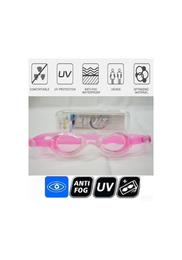 Povit Çocuk Yüzücü Deniz Gözlüğü Anti Fog Buğulanma Yapmaz 2540 Siyah Beyaz