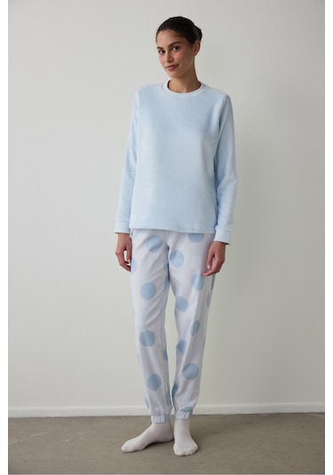 Penti Açık Mavi Magic Termal Etkili Sweatshirt Pijama Üstü
