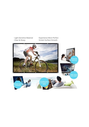 Geeroyoo 70 İnç Katlanabilir Hd Projeksiyon Perdesi - Taşınabilir Dayanıklı İç/dış Mekan Sinema Perdesi Jzr-gy