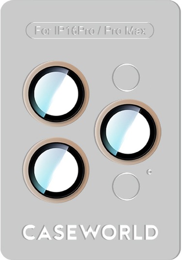 İphone 16 Pro Max Uyumlu Caseworld Alloy Two-color Serisi Lens Koruyucu Gold