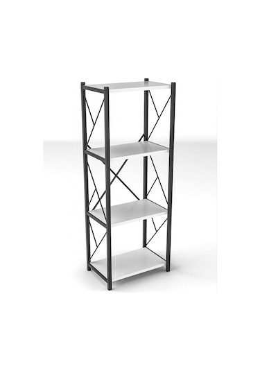 Morpanya Arnora Metal Tekli Mutfak Rafı Malzeme Dolabı 4 Raflı Mikrodalga Fırın Rafı Çok Amaçlı Beyaz