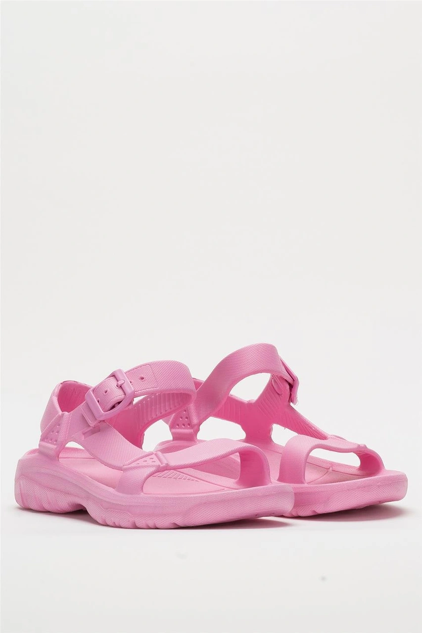 Unisex Eva Spor Kaymaz Yürüyüş Sandaleti Pembe Pembe