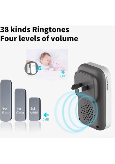 Pazly Zili Uzun Mesafe Su Geçirmez Akıllı Kapı Zili Kablosuz Dış Ürün Beyaz Beyaz