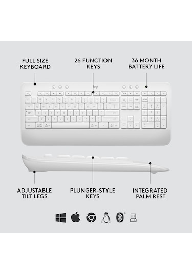 Logitech MK650 Kablosuz Q Klavye Mouse Seti (Distribütör Garantili)