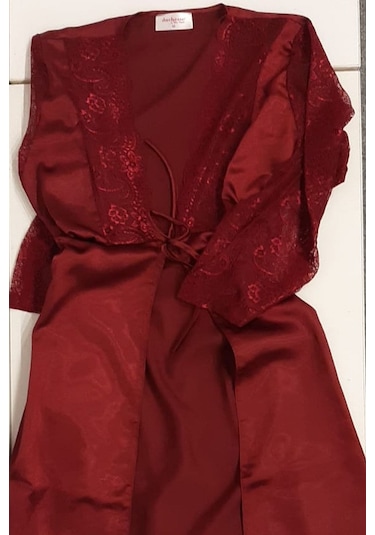 Duchesse 137 Çeyizlik Dantelli Saten 6'lı Set -bordo Bordo