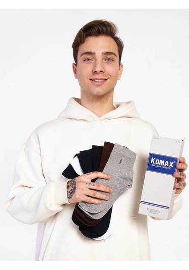 Saminka 6'lı Set Düz Renk Yüksek Çoraplar 303391287 Siyah