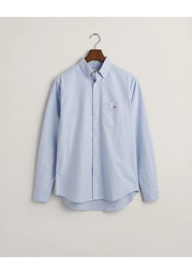 Gant Erkek Regular Fit Düğmeli Yaka Gömlek-mavi Mavi
