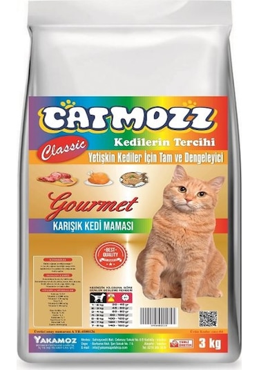 Catmozz Classic Mix Gourmet Karışık Yetişkin Kedi Maması 3 KG