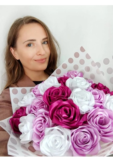 Magazin Dla Rukodel'nic Ip Gavrilov R N Kendi Ellerinizle Güller İçin Buket Seti, 27 Adet, Moral Kayışı, Mor 244770529 Violet