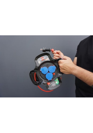 Brennenstuhl Rubber Gum Serisi Ip44 Lisanslı 10 Metre Uzatmaya Sahip H07rn-f 3g1.5 Makaralı Kablo