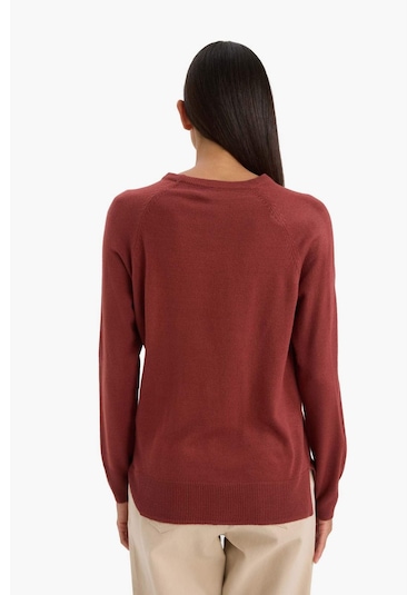 Defacto Relax Fit Bisiklet Yaka Kazak I6913az25wnbn320 Kahve