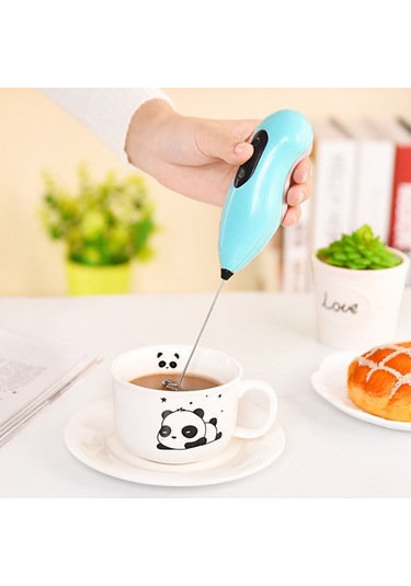 Pilli Mini Mikser Cappucino Krema Kahve Köpürtücü Çırpıcı