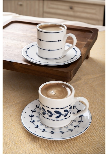 Heda Porselen Yaren 2 Kişilik Porselen Kahve Fincan Takımı 100 ML