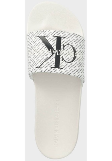 Calvin Klein Erkek Terlik Ym0ym00955 01w Beyaz-siyah Beyaz - Siyah