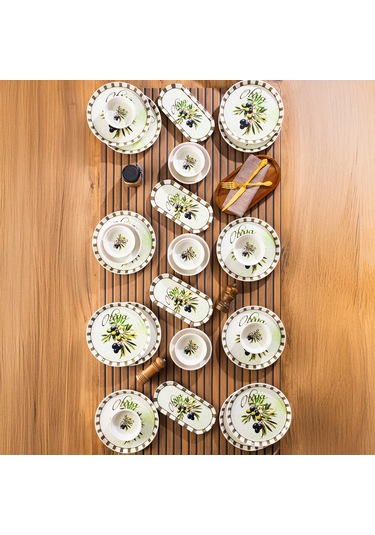 Perotti Olives 28 Parça Kahvaltı Seti 12 Kişilik Kahvaltı Takımı Çok Renkli