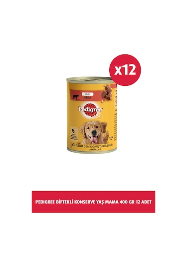 Pedigree Biftekli Konserve Yetişkin Köpek Maması 12 x 400 G
