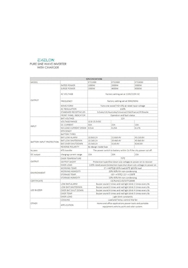 Exelon 12 V Volt 1000 W Watt 1 Kw Tam Sinus Akü Şarjlı Ups İnverter 220 Volt Çevirici İnvertör