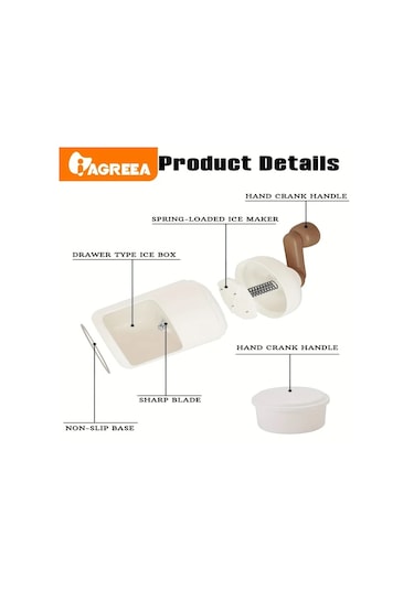 Willowhaven Agreea El Tipi Buz Kıyma Makinesi Beyaz Dondurma Slush Bingsu Yapma Makinası