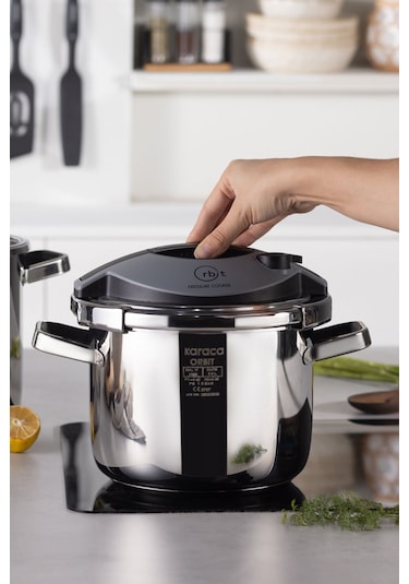 Karaca Orbit İndüksiyon Tabanlı Düdüklü Tencere Seti 6+8 Lt Siyah