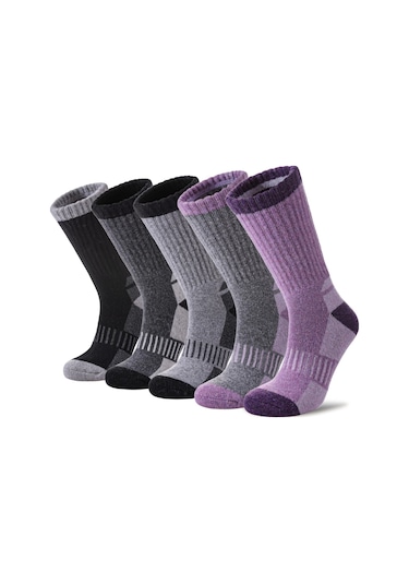 Teltree Kışlık Kalın Orta Bilekli Kayak Çorabı - Isı Sağlama, Ter Emici, Anti Kayma Outdoor Spor Çorabı Koyu Gri Koyu Gri