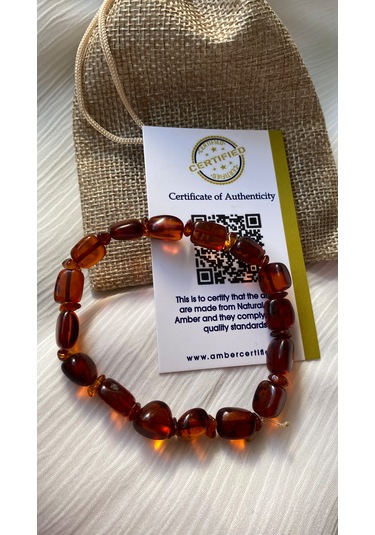 Sertifikalı Damla Kehribar Yetişkin Bileklik Çok Renkli