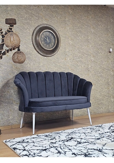 İkili İstiridye Beyaz Boyalı Sivriltme Ayak Çay Seti Koltuk Tekli Çok Renkli