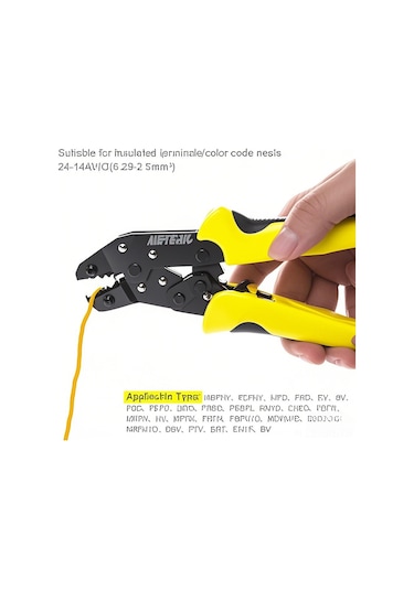 Singree Meterk Ratcheting Kablo Pense - 0.25-6mm² Kablo Sıkma Aleti, Kolay Kullanım Jx-1601-06 Siyah