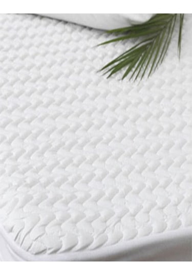 Kapitone Sıvı Geçirmez Tek Fitted Alez 180x200 Cm Beyaz