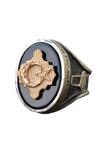 Yıldız Ve Hilal Yüzüğü, Malcolm X Yüzüğü, Sterlin Gümüş İslami Erkek Yüzüğü Gümüş