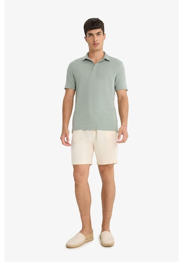 DeFacto Slim Fit Dar Kesim Polo Yaka Pamuklu Kısa Kollu Tişört X2594AZ25SPGN1217